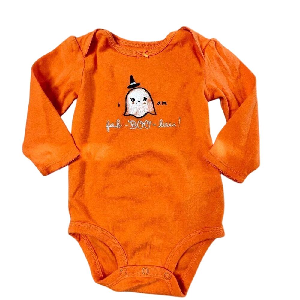 Carter's Halloween Ghost Orange Black "Fab-Boo-lous" Tutu Pants Outfit 9 months - Picture 3 of 11
